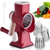 HANSGO Rotary Cheese Grater, Hand Crank Cheese Shredder, 3 Metal
