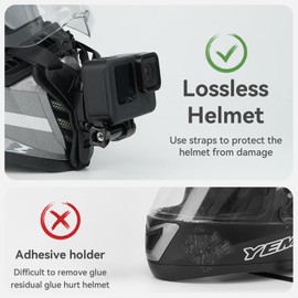 Helmet Mount for GoPro, Motorcycle Chin Strap Attachment with Extension J Hook Dirt Bike Holder Mounting Accessories for Go Pro Max Hero 13 12 11 10 9 8 Insta360 X5 X4 DJI Osmo Nano Action 3 4 5 Pro 6