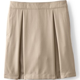 Lands' End School Uniform Girls Solid Pleated Skort Top of Knee 5 Khaki