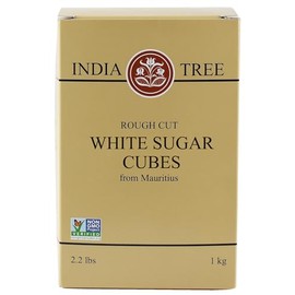 India Tree Rough Cut Mauritius White Sugar Cubes, 2.2 Pound Box, Unrefined Sugar Cube, Kosher, Non GMO
