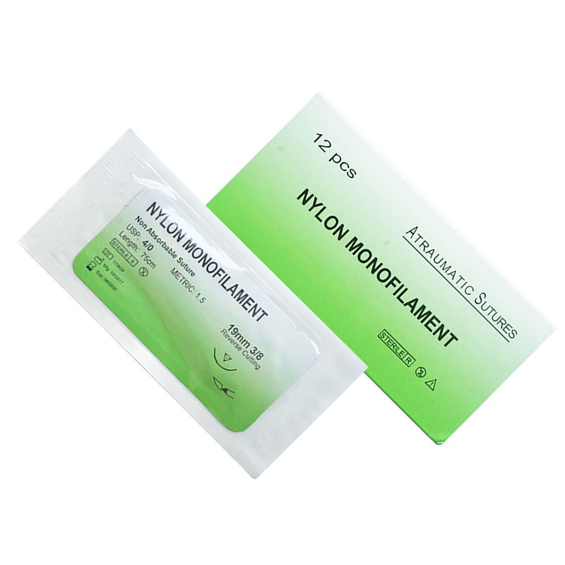 12PCS Suture Thread Individual Package Stainless Steel Nylon Suture Thread