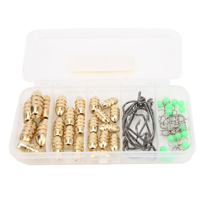 Fishing Accessories Kit Fish Gears with Threaded Bullet Weights Crank