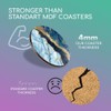 1 x Round Coaster - Marbled Art Effect Blue Gold