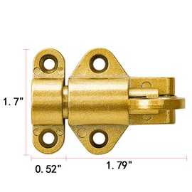 Wocoe 5 Packs Gold Self-Closing Spring Door Locks - Premium Aluminum Alloy Resilient Bolt Latch with Automatic Spring Barrel Mechanism, Includes Screws, Suitable for Gates, Windows, and Cabinets