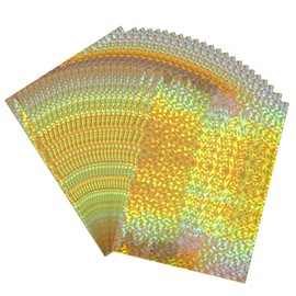 50 Pieces Toner Reactive Foil for Laminator, 20x29cm/7.9x11.4inch Foil Paper for Toner Foiling Scrapbooking Craft Projects Card Making, Foil by Laser Printer and Laminator ( Gold Gemstone )