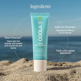 COOLA COOLA Organic Face Sunscreen SPF 30 Sunblock Lotion, Dermatologist Tested Skin Care for Daily Protection, Vegan and Gluten Free, Cucumber, 1.7 Fl Oz