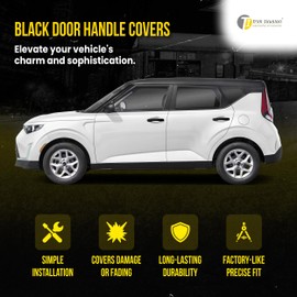 Trim Illusion Snap On Gloss Black Car Door Handle Cover Trim Accessories Compatible with Kia Soul 2020-2024 with or Without Smart Key, DH6290BLK
