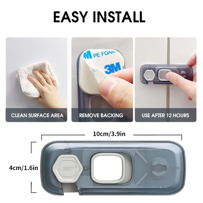5 Pack Child Proof Refrigerator Lock, QYESWHSR Fridge Locks for