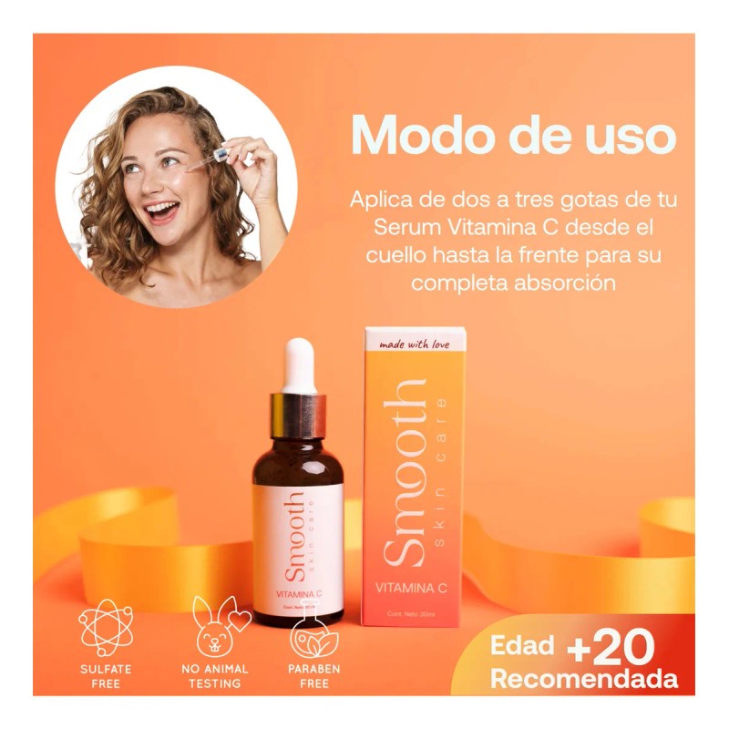 🍊💧 Smooth Skincare Vitamin C Facial Serum – Brightening &