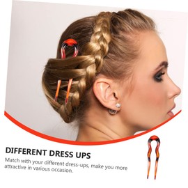 minkissy Pcs French Hair Pin Women Clip u Shaped Resin Hair Forks Fashion for Party