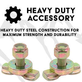 BoxerTool L Track Double Lug Threaded Stud Fitting with Anchor Hook Mounts - 16pcs, L Track Tie Down Accessories Bolts – for Truck Bed, Trailer, Pickup, RV, Garage, ATV