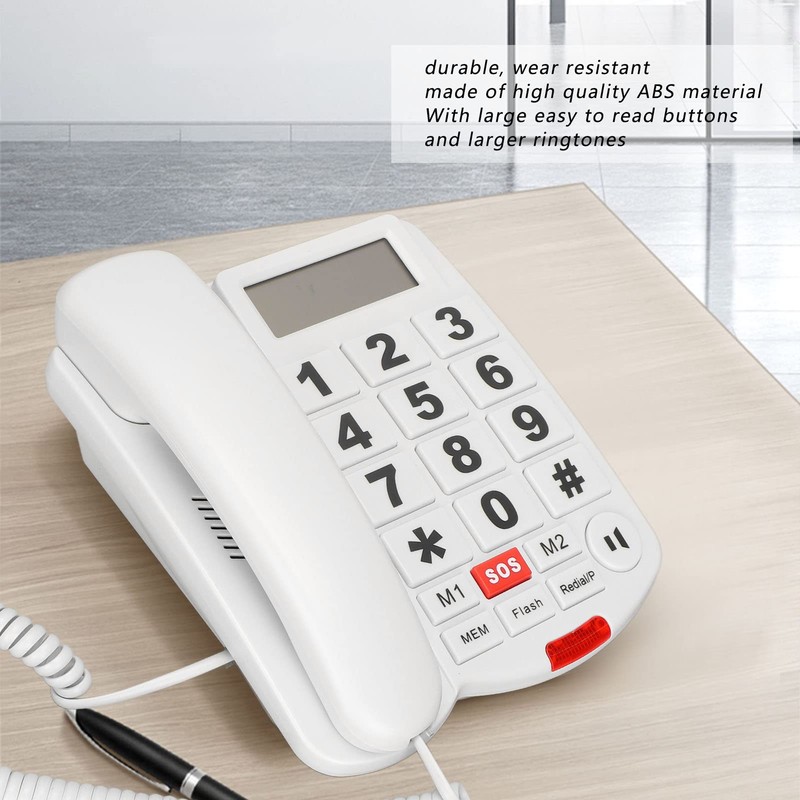 ciciglow LD‐265CID Corded Large Button Phone with Caller ID, Hands-Free
