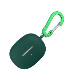 Case for SHOKZ OpenDots ONE Case Cover with Flower Keychain, Cute Soft Silicone Protective Skin Cases for OpenDots ONE E310 Open-Ear Headphones with Carabiner for Women Girl (Dark Green)