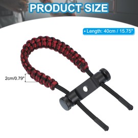 sourcing map Archery Bow Wrist Sling 15.75 Inch 550 Paracord Strap Compound Bow Stabilizer & Hand Loop Carrier Bow Stabilizer for Bow Hunting Shooting Red/Black 1 Count