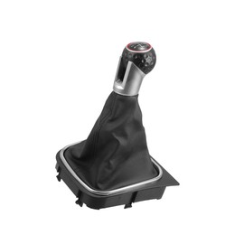 Hihaha 5 Speed Manual Gear Shifter Knob with Cover for VW Golf 6 MK6 GTI | Gearbox Stick Shifter Lever Knob Black and Red Plastic Faux Leather 1 Pcs Durable Material