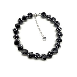 Colorful Dices Beaded Choker Necklave 8 NO Billiards Personality Punk Jewelry for Women Friends Gifts-Black Dices