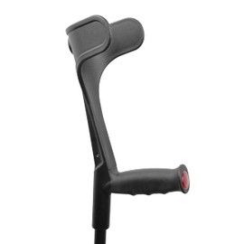 KMINA Forearm Crutches for Adults (x2 Units), Open Cuff, Extra Balance with Wide Tip, Adjustable Height, Aluminum, Orthopedic, Made in Europe