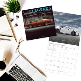 Graphique 2025 Car Legends Wall Calendar | 12” x 12” | Thick Paper | Home & Office Organizer | Large Monthly Grid | 3 Languages & Marked Holidays | 4 Month Preview Page for 2026