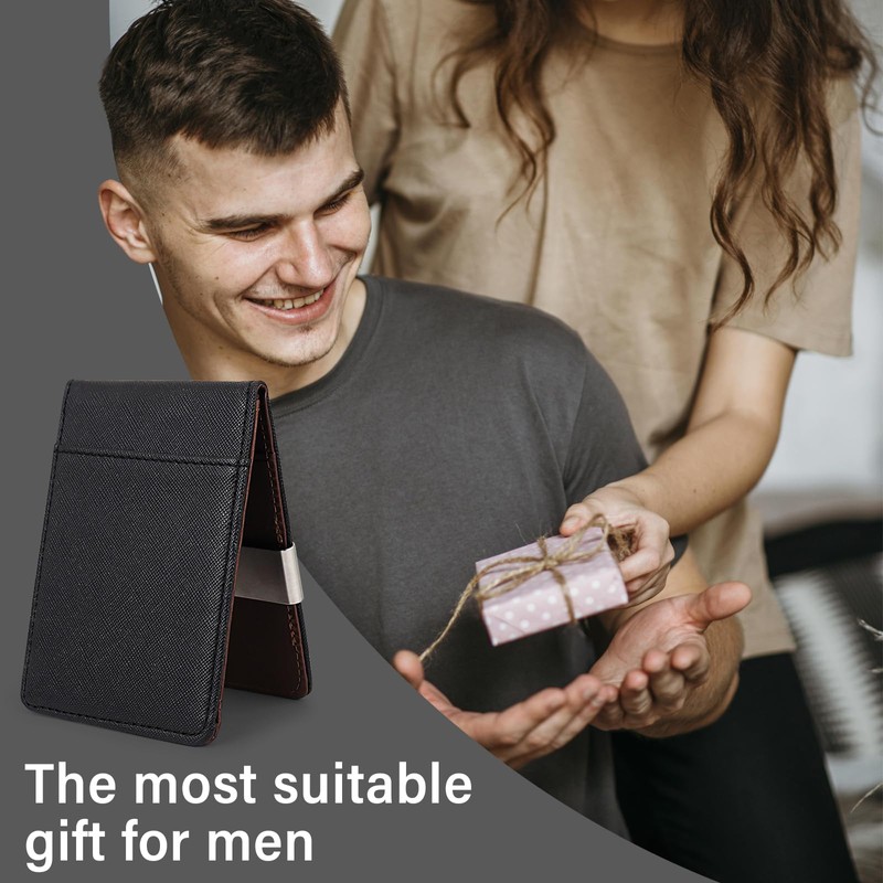 AfitLulu Men's Small Flap PU Leather Wallet with Metal Clip,