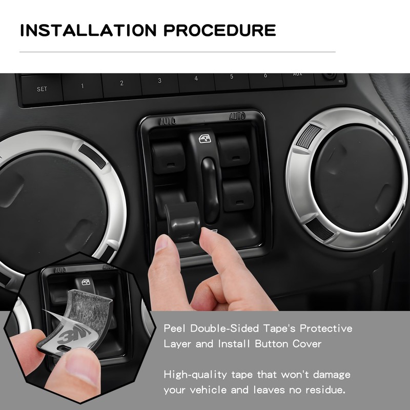 Polodunn Window Button Cover for 2012-2017 Jeep Wrangler JK &