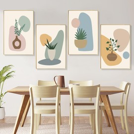 4 Pack Framed Paint by Numbers Kit for Adults Beginner & Kids, Flowers Vase Easy Paint by Number Kits with Frame, Acrylic Watercolor Adult Paint by Number Kits on Canvas for Home Decor Gift 8x12 Inch