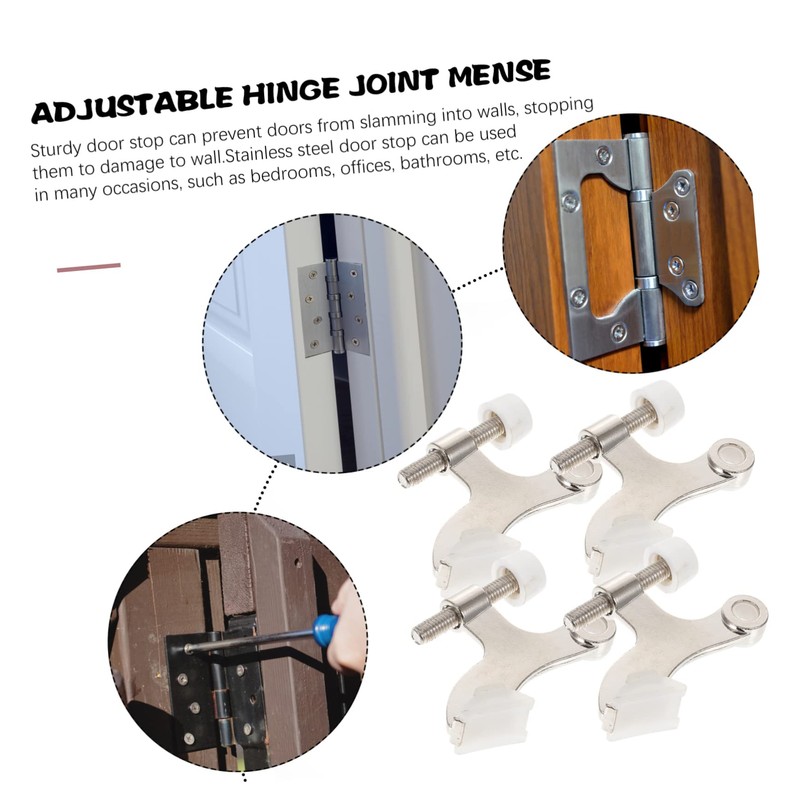 NUOBESTY Door Hinge Stopper 4pcs Door Gap Blocker with Cushioned