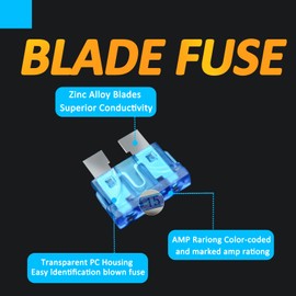 30Pcs 15A Standard Blade Fuses Kit - Standard Automotive Car Fuse Blade Fuse Assortment, Fuses Automotive, 15A Standard Boat fuse, Auto Truck ATC/ATO/APR/ATS Fuse Kit for Car/RV/Truck/Motor