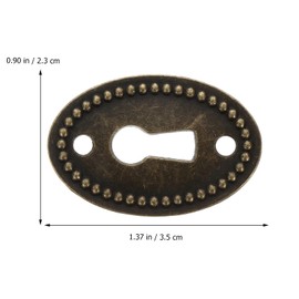 Angoily Antique Brass Decorative Keyhole Cover Oval Alloy Keyhole Escutcheon Cover for Dresser Drawer Cabinet 20pcs