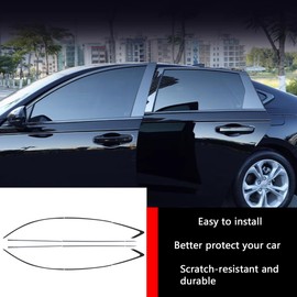 KELEIMAI Car Accessories Fit for Honda Accord Sedan 2023 2024 2025 2026 Upper and Dower Windows Frame Sill Molding Cover Trims (Black) Stainless Steel 12 PCS