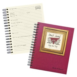Write it Down series by Journals Unlimited, Guided Journal, Guest Journal, Enjoy Your Stay!, Full-size 7.5"x 9", Cranberry Hard Cover, Made in USA