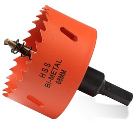68mm Hole Saw Drill Bit for Wood and Metal, Bi-Metal Circular Hole Cutter with cutting Depth of 35mm for Steel, Cast Iron, Aluminium, Plywood, Acrylic, PVC/UPVC