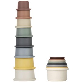 Mini Tudou 8 Pcs Stacking Cup Toys, Nesting Cups Toy, Baby Bathing Toy & Building Toy for Early Educational Develop Best Montessori Toy Gift for 6 Month+ Boys & Girls