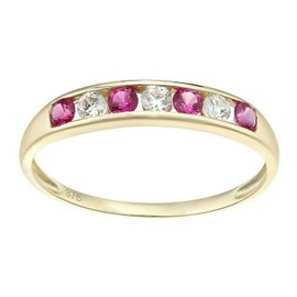 Old English Jewellers 9ct Yellow Gold Ruby Eternity Ring - sizes J to T (L)
