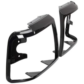 HECASA Headlight Bezels Trim Black Compatible with 1992-1996 Ford Bronco F150 Truck 1992-1997 Ford F250 F350 F450 Truck LH&RH Pair Headlamp Door Set