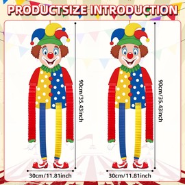 Clown Banner Carnival Decoration, Clown Fancy Dress Decoration, Colour Paper Hanging Banner, Party Window Pictures, Clown Decoration, Carnival for Indoor Outdoor Circus Decoration