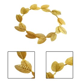 BORFUE 8Pcs Gold Leaf Headbands Laurel Wreath Crown Gold Leaf Head Ring for Women Men Headdress Accessories