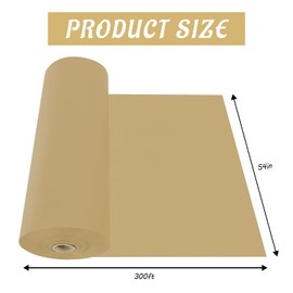 CXPSINC 54 Inch X 300 Feet Plastic Table Cover Roll Disposable Tablecloth with Slide Cutter for All Type/Shape Tables | Picnic, Party, Banquet, Birthdays, Weddings (Gold, 300 Feet)