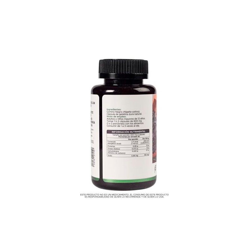 Cápsulas de Comino Negro (Semilla Negra) PACALLI – Nigella Sativa