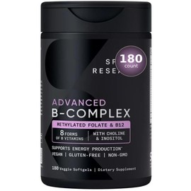 Sports Advanced B-Complex with Methylated Folate & B12-3 Month-Supply - Vegan, Gluten Free, Non-GMO Energy - 180 Count + Exclusive Vitamin Guide Adv