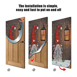 Qilmy - Funda para puerta de Navidad, lavable, tela de alta elasticidad, impermeable, para el hogar, decoración de fiestas en interiores y exteriores, 81 x 200 cm
