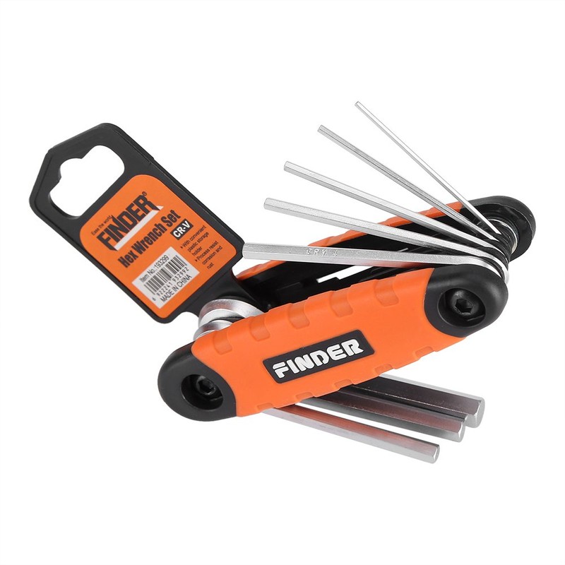 8-Piece Folding Hex Key Wrench Set Stainless Steel Repair Tools