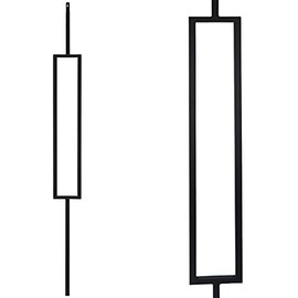 Iron Staircase/Railing Baluster - Rectangle 1/2inch Bar (Set of 5) Stain Black Hollow- Square Wrought Iron Contemporary Stair Baluster Spindle 9089CS 1/2inch x 44inch