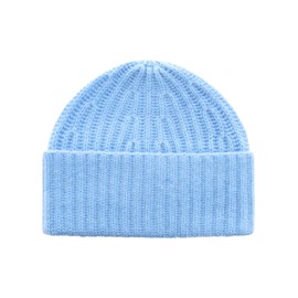 Zwillingsherz Chunky Knit Winter Hat Made of 100% Cashmere - High Quality Unisex Knitted Hat Plain for Women Boys Girls - Hat - One Size - Cashmere - Warm & Soft in Spring Autumn & Winter, lightblue
