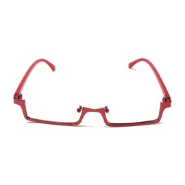 TOKYO GOODS MARKET (Pyu Ribon) No Lens Square Underrim Date Glasses Bottom Frame Fashion Glasses Moe Glasses One Size Fits Most, red