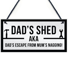 RED OCEAN Funny Dads Shed Sign Hanging Man Cave Garden Plaque For Dad