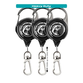 HOOK-EZE Fly Fishing Zinger Retractor for Anglers Vest, Pack of 3 - Fishing Gear and Equipment for Nippers, Forceps, Fly Float Ant, Belt Loops & Backpack