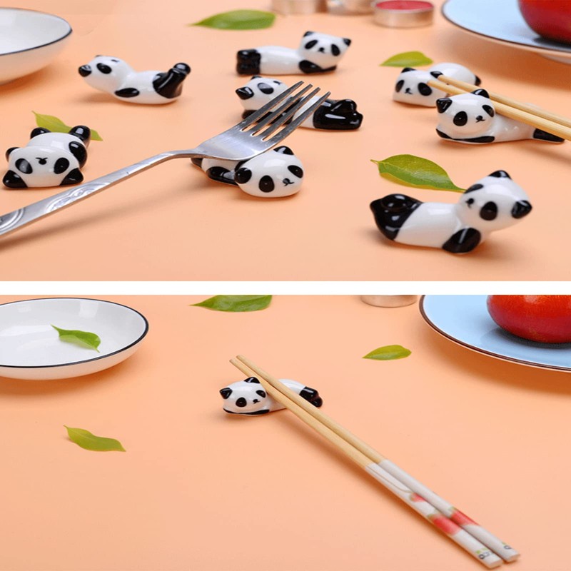 Pack of 8 Chopstick Holders, Cute Panda Shaped Chopstick Rack,