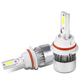 Auto Dynasty 9007 LED Bulb Kit, 6000K White LED High or Low Beam Bulbs with Cooling Fan 50000hrs Lifespan Replacement For Halogen, 350% Brightness Driving Light Bulbs, Pack of 2