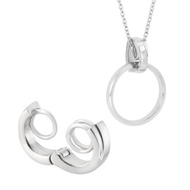 Petit Jewel YU-NA Ring Holder Necklace with Chain, Can Be Used with Important Rings with Necklaces, Stainless Steel 116.9 gal (316 L), Men's, Women's, Changeable Necklace, Crossing, Stainless Steel,