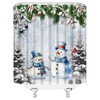 NYCCSM Christmas Shower Curtain Winter Retro Cute Snowman Snow Holiday